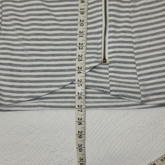49. Andree by Unit Coat White Gray Striped Sz S - Picture 6 of 7